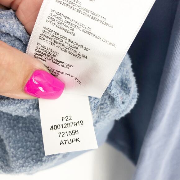 THE NORTH FACE Womens Sweatshirt Large Blue Garment Dyed Mock Neck NWT - Picture 11 of 11